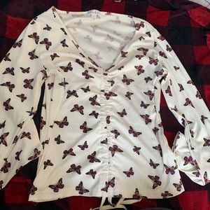Butterfly white long sleeve